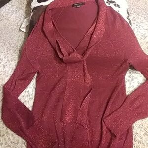 BCBGMaxAzria Red V-Neck Sweater
